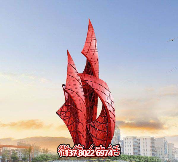 不銹鋼雕塑裝飾花園廣場噴漆鏤空帆船 不銹鋼雕塑裝飾花園廣場噴漆鏤空帆船