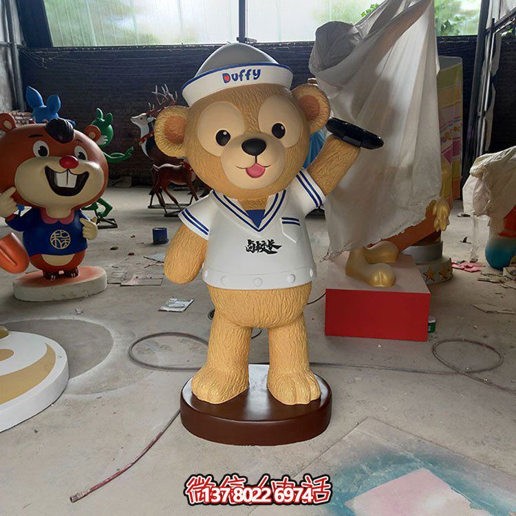 玻璃鋼卡通熊雕塑，點綴戶外園林景觀