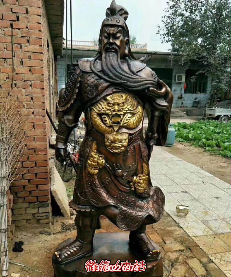 關公銅雕，大型景區(qū)寺廟開業(yè)招財供奉雕塑