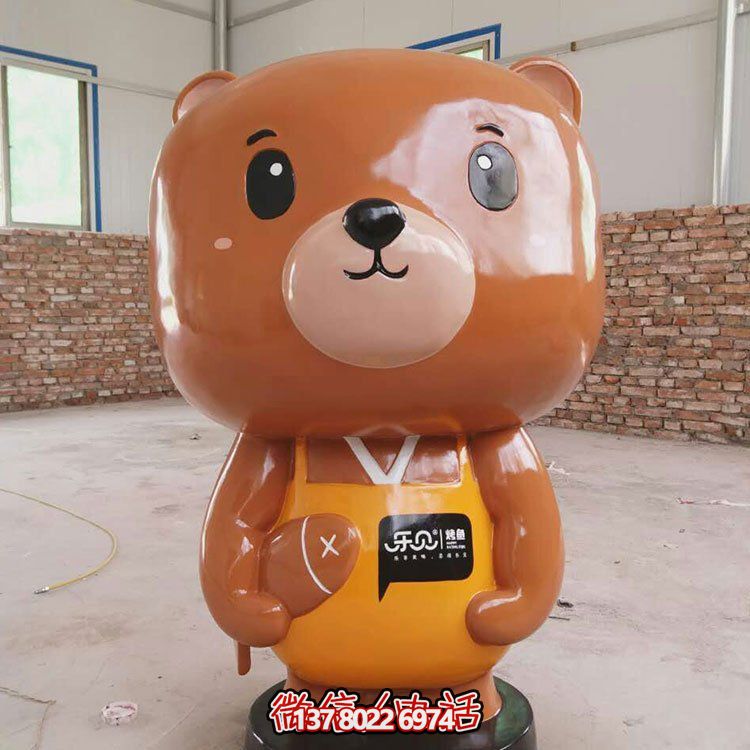 網紅小熊玻璃鋼雕塑，打造完美店鋪裝飾