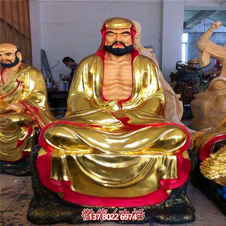 精美樹(shù)脂彩繪十八羅漢雕塑供奉佛像