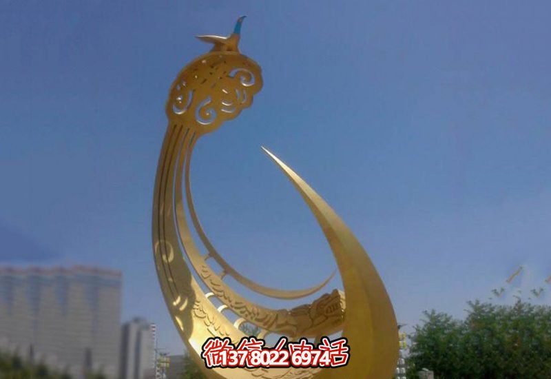 精美不銹鋼鳳凰雕塑,點綴戶外廣場 精美不銹鋼鳳凰雕塑,點綴戶外廣場