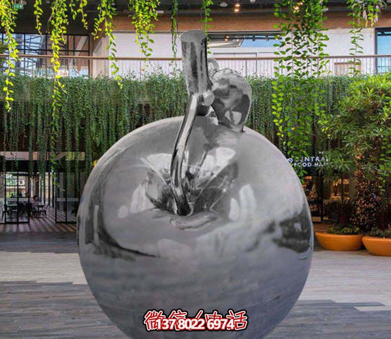 步行街公園不銹鋼鏡面蘋(píng)果雕塑 步行街公園不銹鋼鏡面蘋(píng)果雕塑