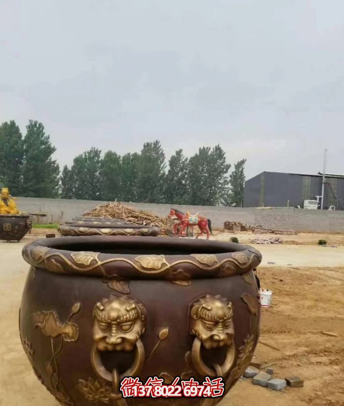 寺廟水缸銅雕狴犴缸雕塑 寺廟水缸銅雕狴犴缸雕塑