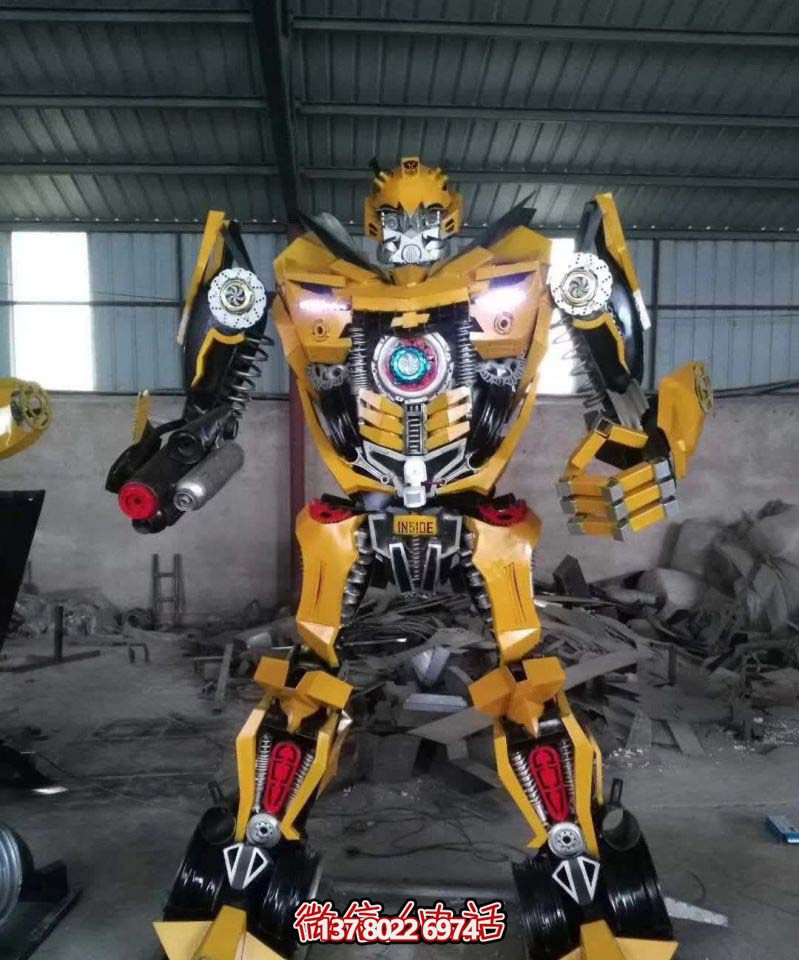 不銹鋼卡通大黃蜂機器人雕塑 不銹鋼卡通大黃蜂機器人雕塑