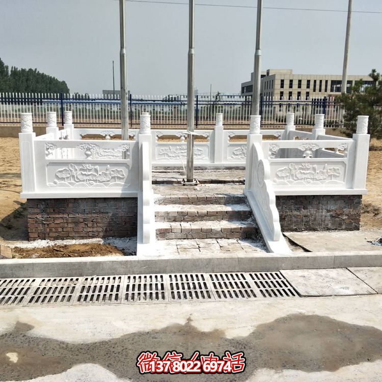 青石圍欄石材花崗巖旗臺(tái)護(hù)欄雕塑