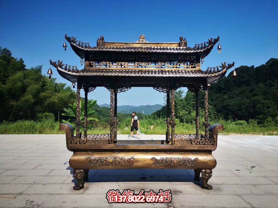 大型寺廟景區擺放二層鏤空鑄銅浮雕香爐 大型寺廟景區擺放二層鏤空鑄銅浮雕香爐