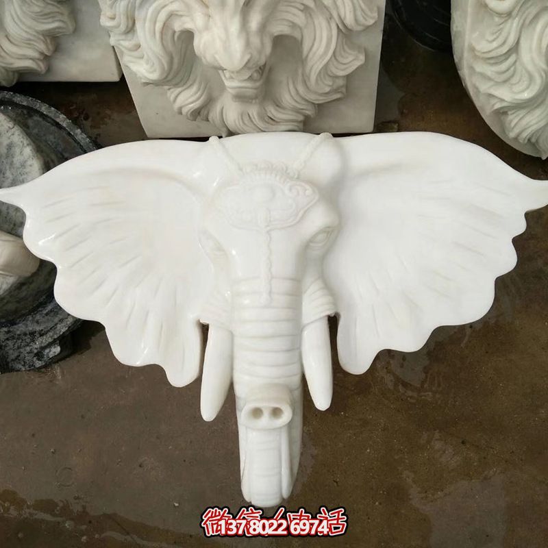 景區創意抽象大型漢白玉石雕頭像大象雕塑 景區創意抽象大型漢白玉石雕頭像大象雕塑