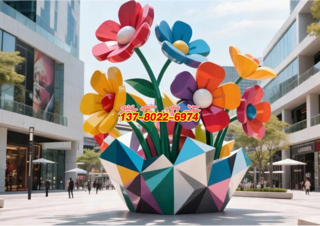 《綻城?綺夢花簇》：都市園林里的不銹鋼景觀，盛綻彩色花束織就鮮活日常